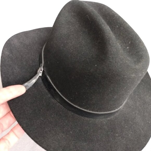 Vintage Black Cowboy Hat Size Medium Smithbilt Keleher Saddlery Western Wear - Picture 3 of 10